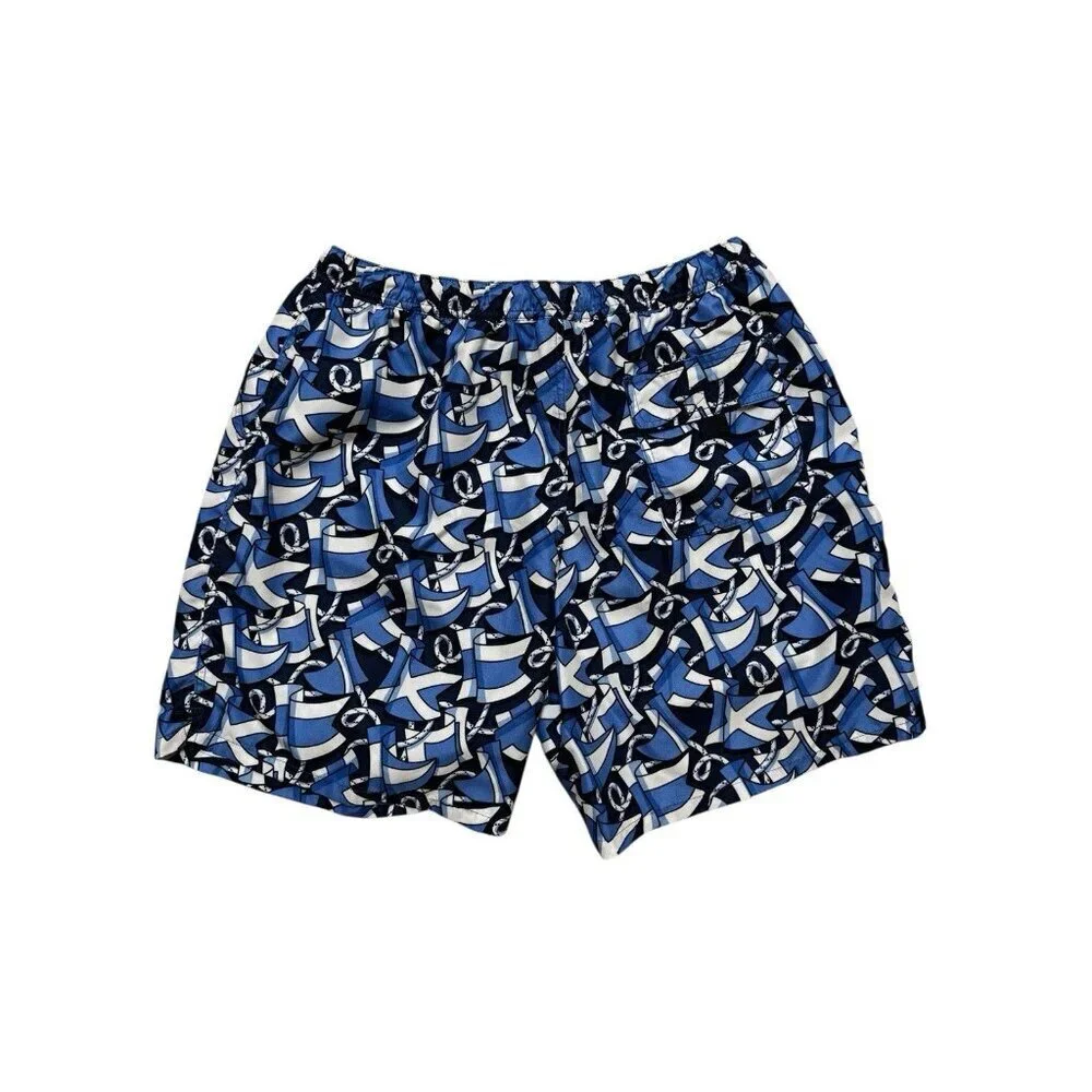 Vineyard Vines Mens L Blue Print Swim Trunks 7” Inseam